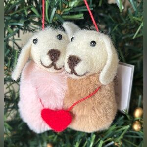 NWT Dog Couple Ornament Red Heart Christmas Valentine Love Anniversary 4”x3”
